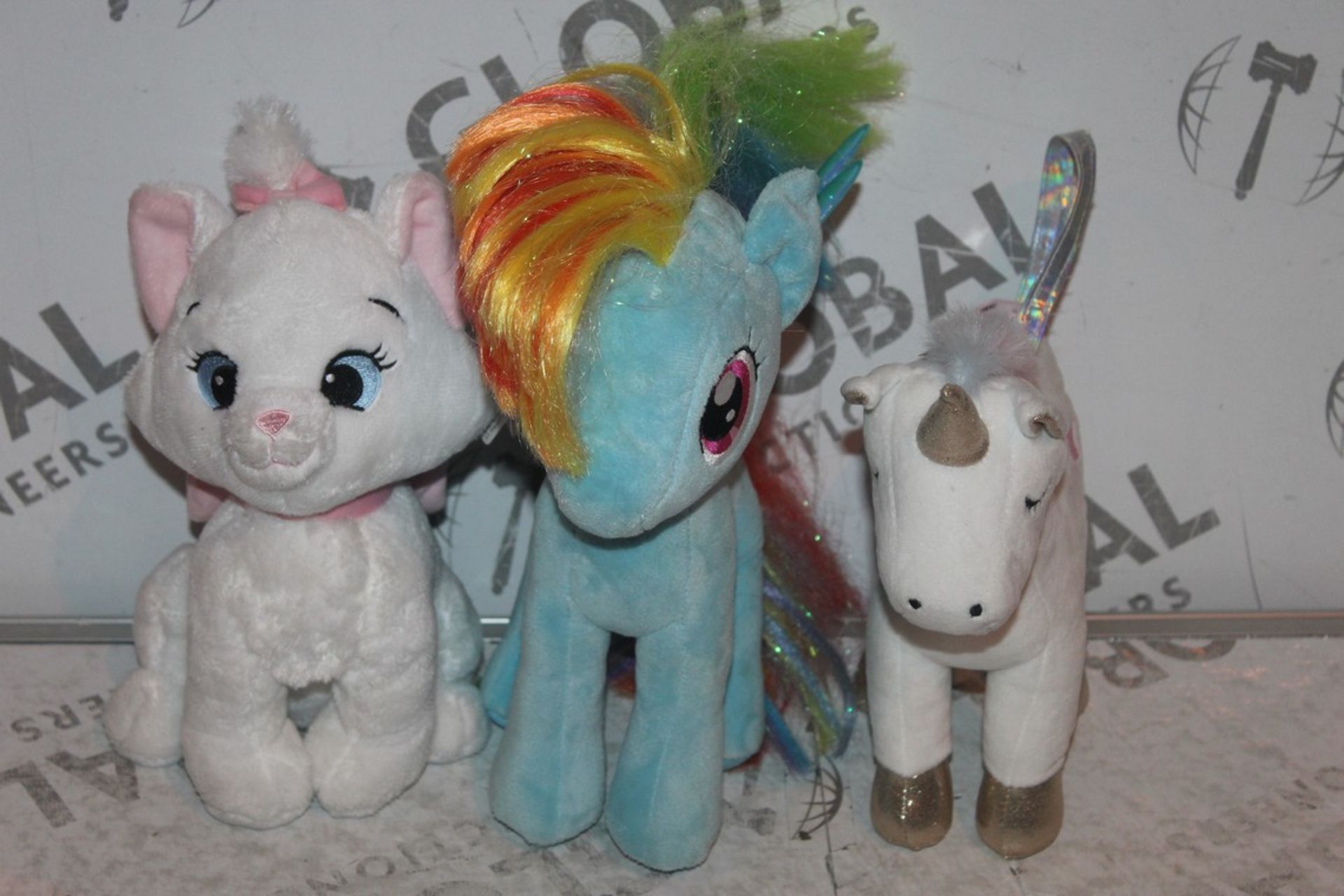 Lot to Contain 6 Assorted Children's Teddy Items to Include Unicorn, Peppa Pig, My Little Pony and