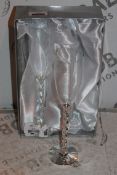 Lot to Contain 10 Packs of 2 Heart Handle Champagne Flutes