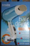 Lot to Contain 2 Boxed Travels Accessories 120 - 230V Dual Voltage Folding Travel Hair Dryers (