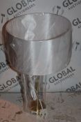 Boxed Glass Base Fabric Shade Table Lamp RRP £70 (15250) (Public Viewing and Appraisals Available)