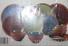 Boxed Reactive Glaze Terracotta Dinner Set RRP £45 (16317) (Public Viewing and Appraisals