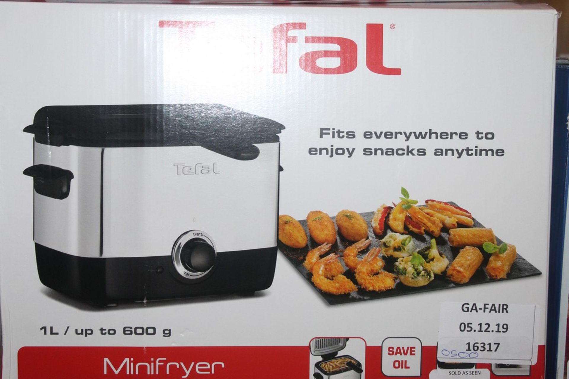 Boxed Tefal 1L Up to 600Gram Mini Fryer RRP £60 (16317) (Public Viewing and Appraisals Available)