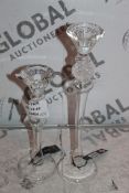 Lot to Contain 2 Assorted J Line Candlesticks Glass Combined RRP £95 (16404) (Public Viewing and