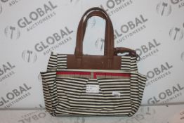 Boxed Baby Mel Black and White Striped Easy Clean Changing Bag RRP £50 (3587378) (Public Viewing and