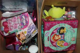 Lot to Contain 3 Boxes of Children's Toys to Include Little Mermaids Craft Books, Pop Pop Pets