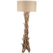 Boxed Pacific Lighting Derna Driftwood Wooden Base Designer Floor Standing Lamp RRP £220 (Public