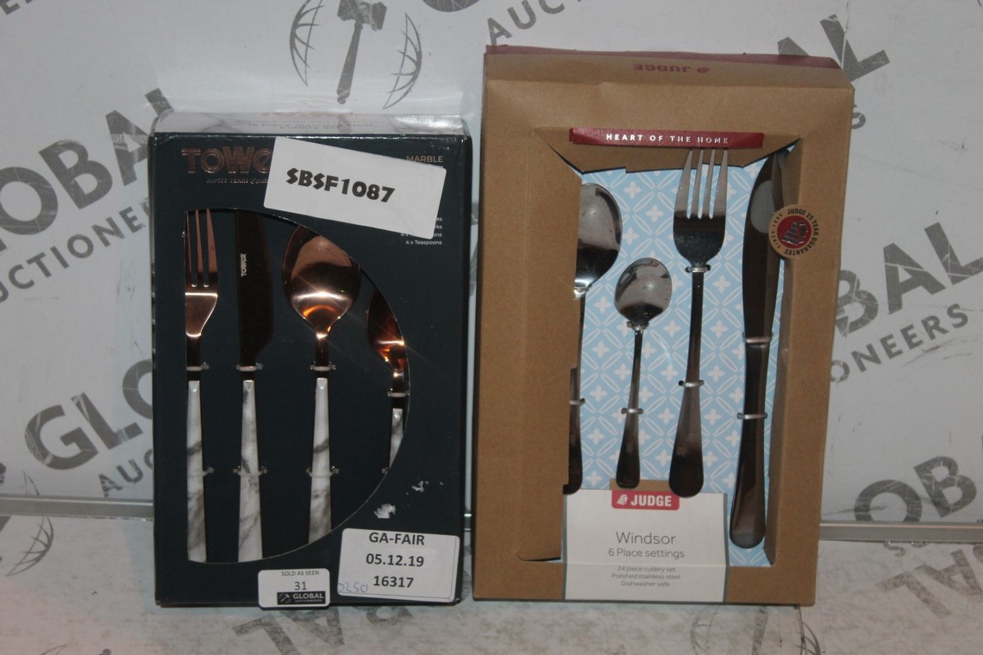 Lot to Contain 2 Assorted Tower and Judge Windsor Cutlery Sets 16 and 24 Piece Sets Combined RRP £70