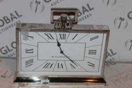 Boxed Bloomsberry Stainless Steel Mantle Clock RRP £140 (16404) (Public Viewing and Appraisals