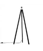Boxed Barbro Black Wooden Tripod Floor Standing Lamp with Shade RRP £100 (16450) (Public Viewing and