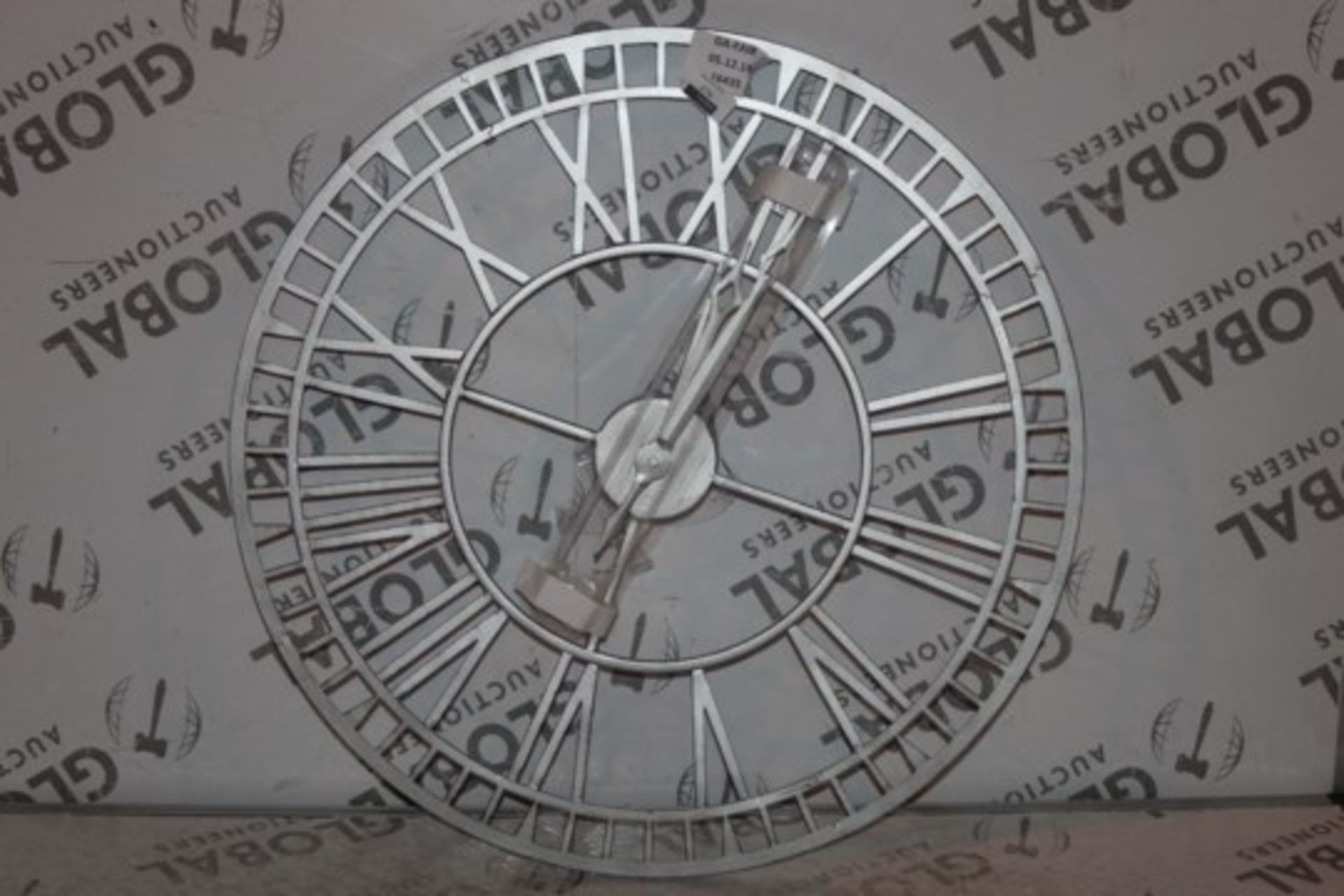 Boxed Roman Numeral Silver Wall Clock RRP £75 (16435) (Public Viewing and Appraisals Available)