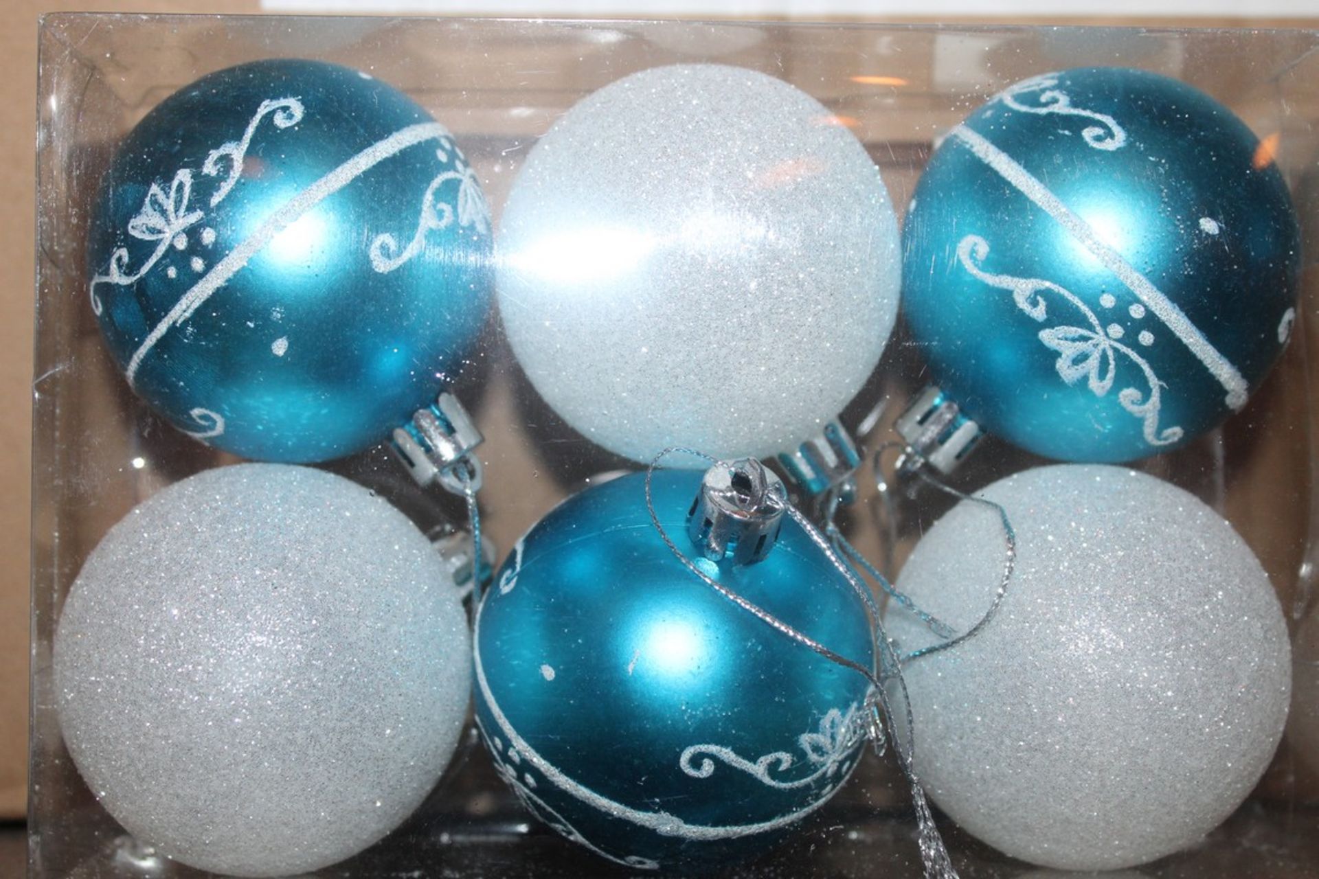Box Containing a Large Amount of Roman Conrad Collection Blue and White Decorated Tree Baubles (