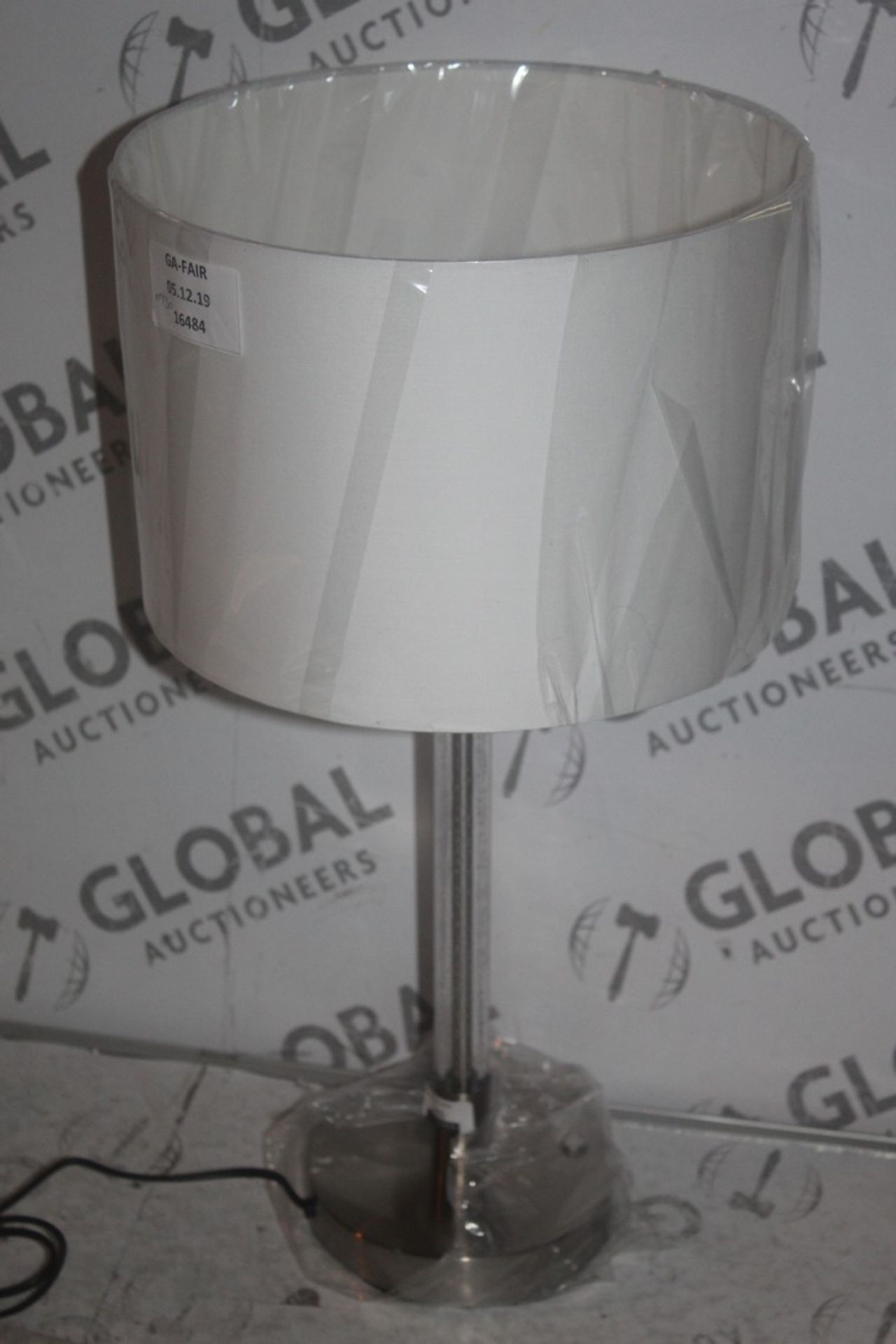 Boxed Bubble Base Fabric Shade Table Lamp RRP £100 (Public Viewing and Appraisals Available)