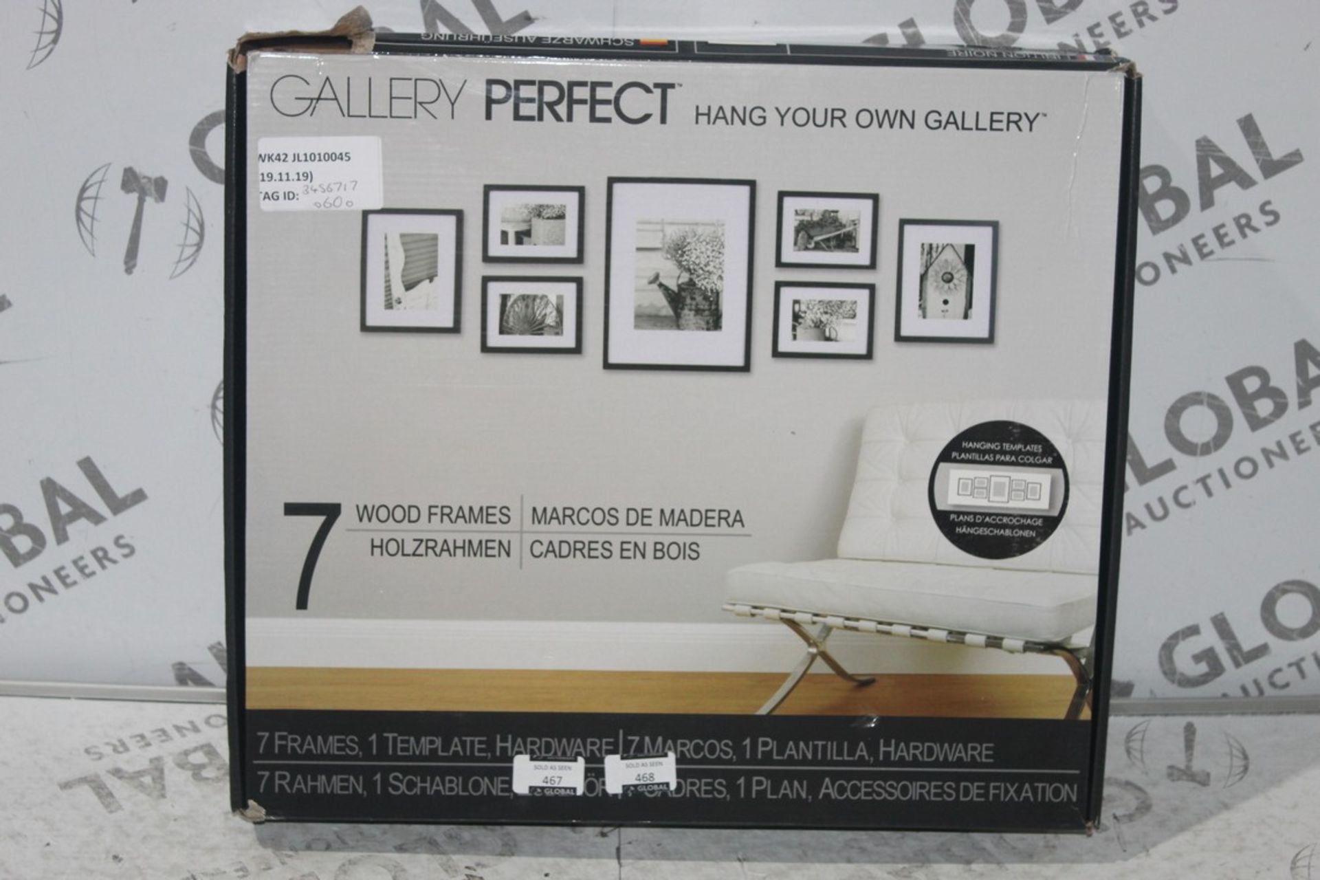 Boxed Gallery Perfect Hang Your Own Set of 7 Picture Frames RRP £60 (3453717) (Public Viewing and