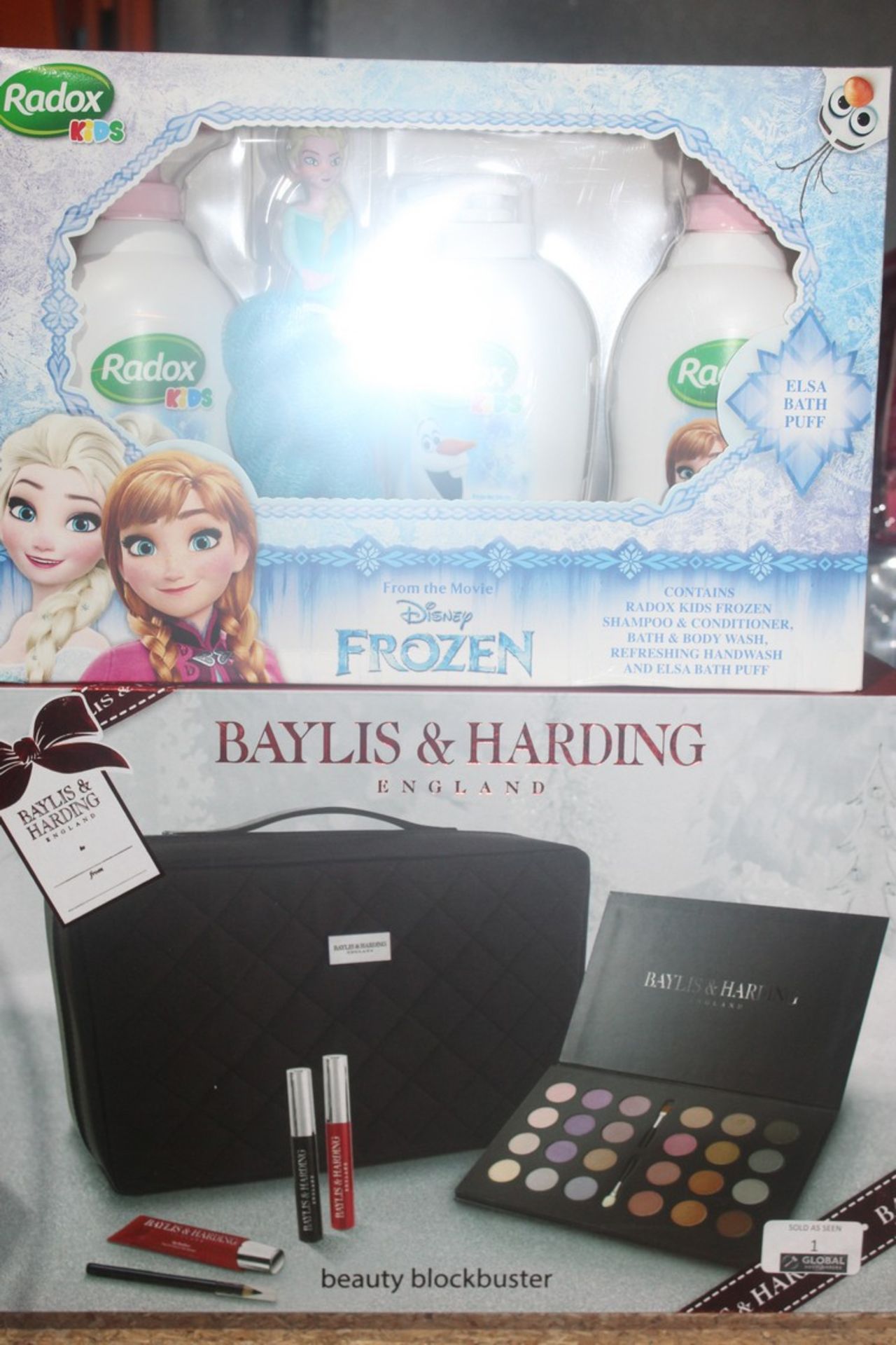 Boxed Assorted Items to Include Disney Frozen Radox Kids Bath Set, Bayliss and Harding Beauty