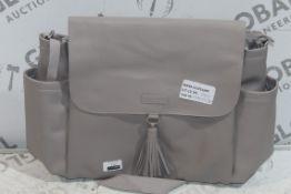 Skiphop Taupe Leather Nursery Changing Bag RRP £100 (RET00528204) (Public Viewing and Appraisals