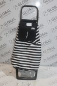 Boxed Rolsa Black and White Stripe Rolling Shopping Bag RRP £55 (3800716) (Public Viewing and