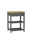 Boxed Grey Wooden Croft Collection Butchers Trolley RRP £225 (Public Viewing and Appraisals