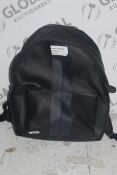 Ted Baker Black Leather Backpack (In Need of Attention) RRP £80 (RET00015265) (Public Viewing and