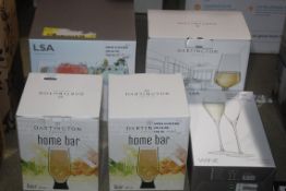 Assorted Items to Include Dartington Crystal Beer Glasses, LSA International Prosecco Glasses, LSA