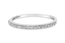 Stackable Diamond Eternity Band, Metal 9ct White Gold, Weight (g) 0.89, Diamond Weight (ct) 0.06,