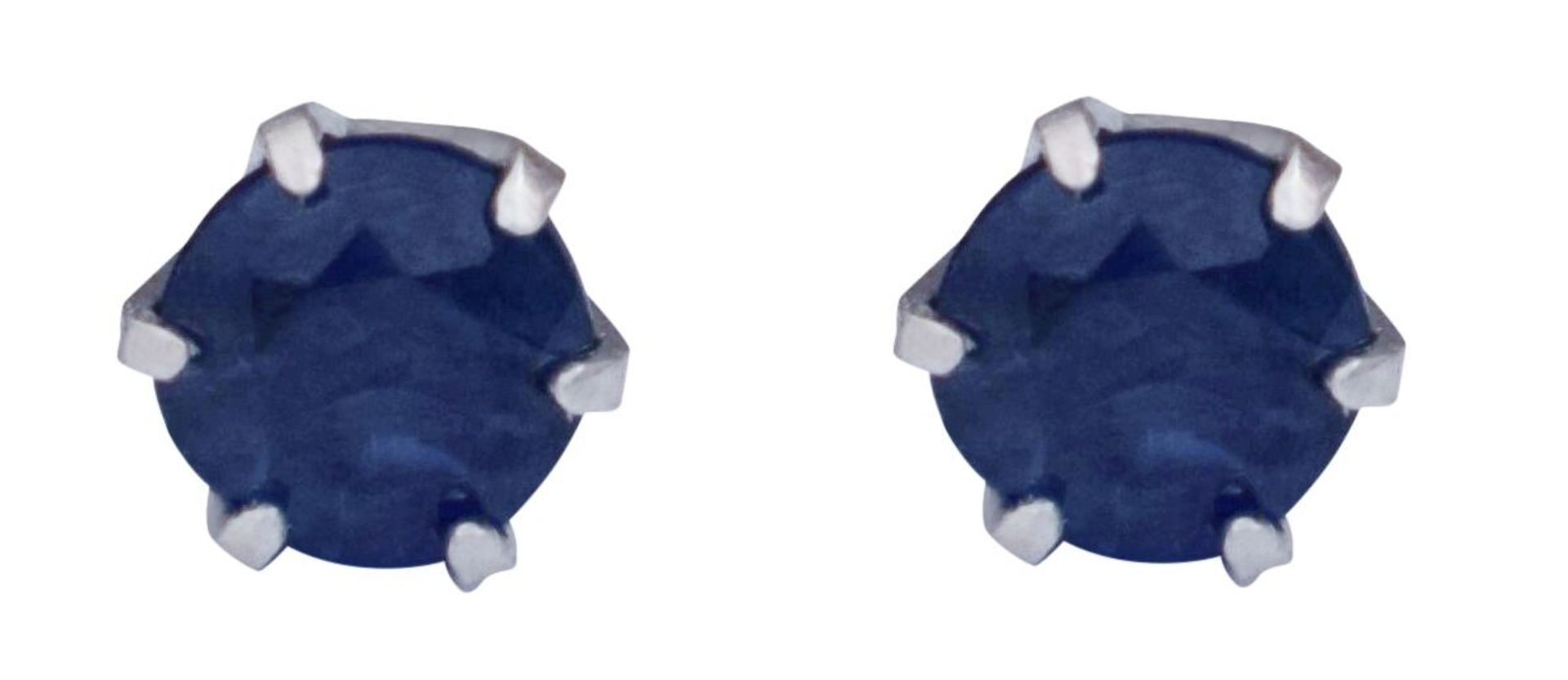 Sapphire Earrings in Platinum, Metal Platinum 900, Weight (g) 0.59, Diamond Weight (ct) 0.2,