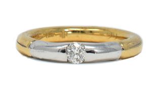 Two Tone Diamond Ring, Metal 9ct Yellow/White Gold, Weight (g) 5.23, Diamond Weight (ct) 0.21,