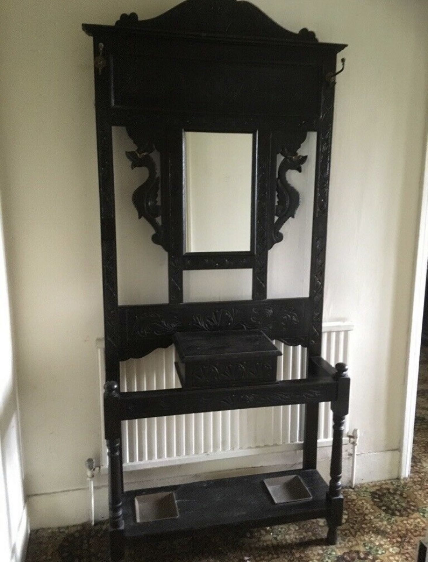 ANTIQUE CARVED HALL STAND