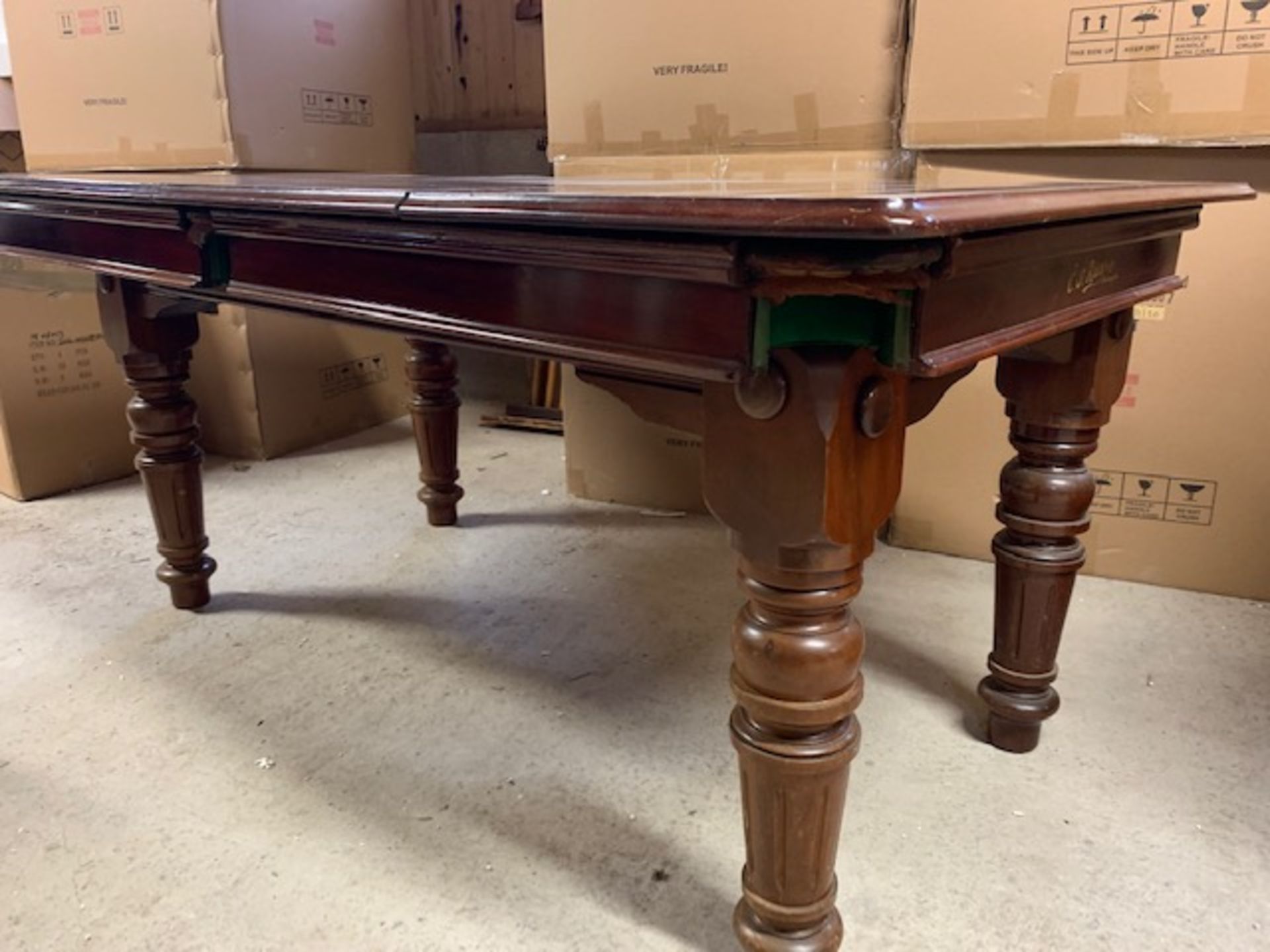 OLD ANTIQUE RILEY POOL DINING TABLE