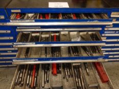 Multi drawer tool cabinet and contents of metric and imperial reamers