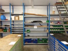 4 x bays of shelving and contents as lotted