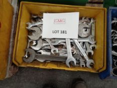 Box of open ended spanners