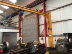 Free standing 500kg pillar JIB crane with Demag electrical hoist