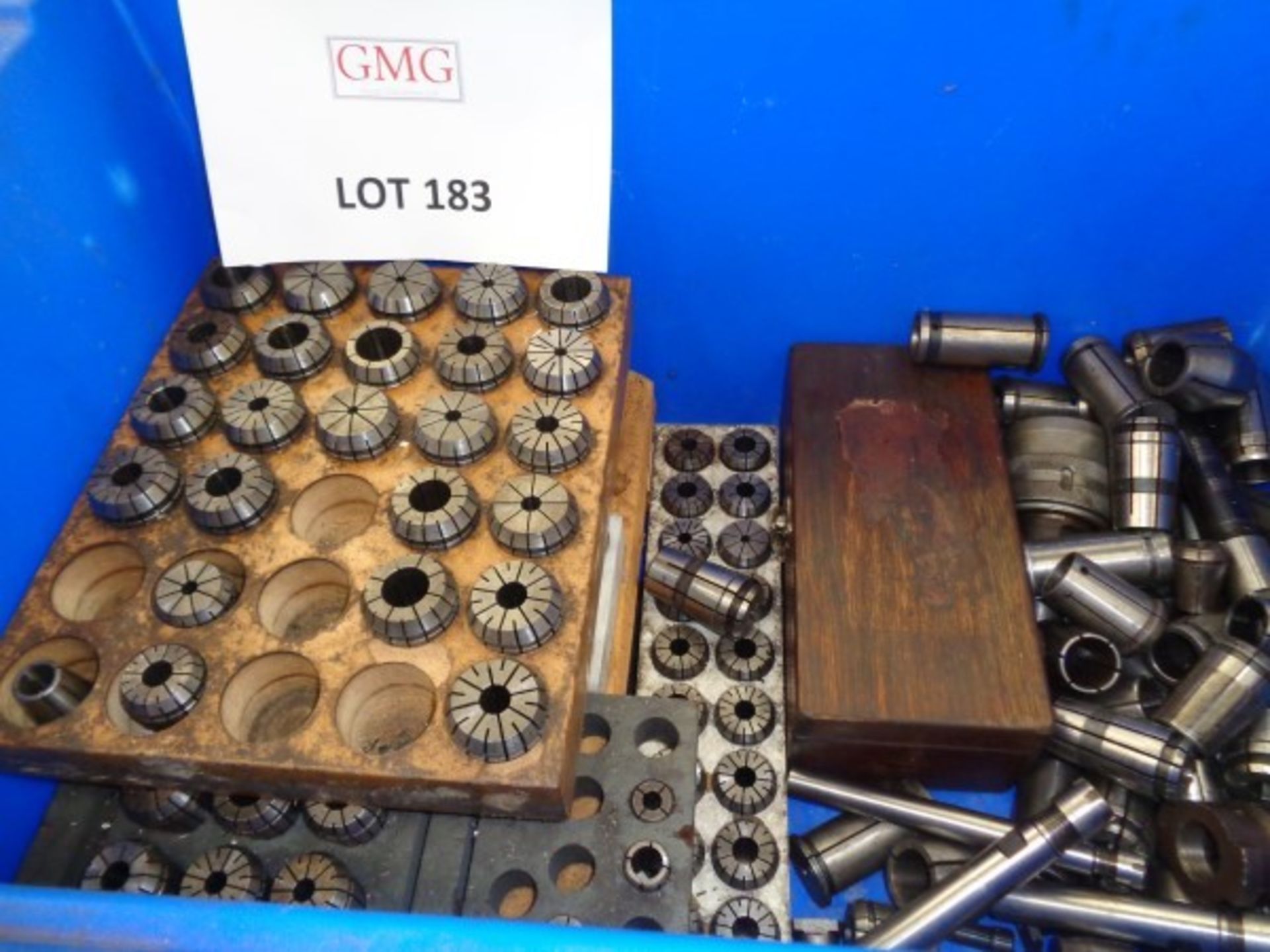 Box of collets and collet holders as lotted