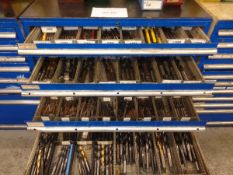 Multi drawer tool cabinet and contents of metric and imperial drills