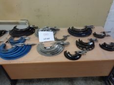 Quantity various imperial outside micrometers
