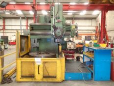 Webster and Bennet 40" vertical boring machine with elevating rail, mini wizard DRO and tooling,