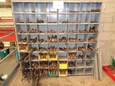 Quantity of taper shank drills to pigeon hole rack