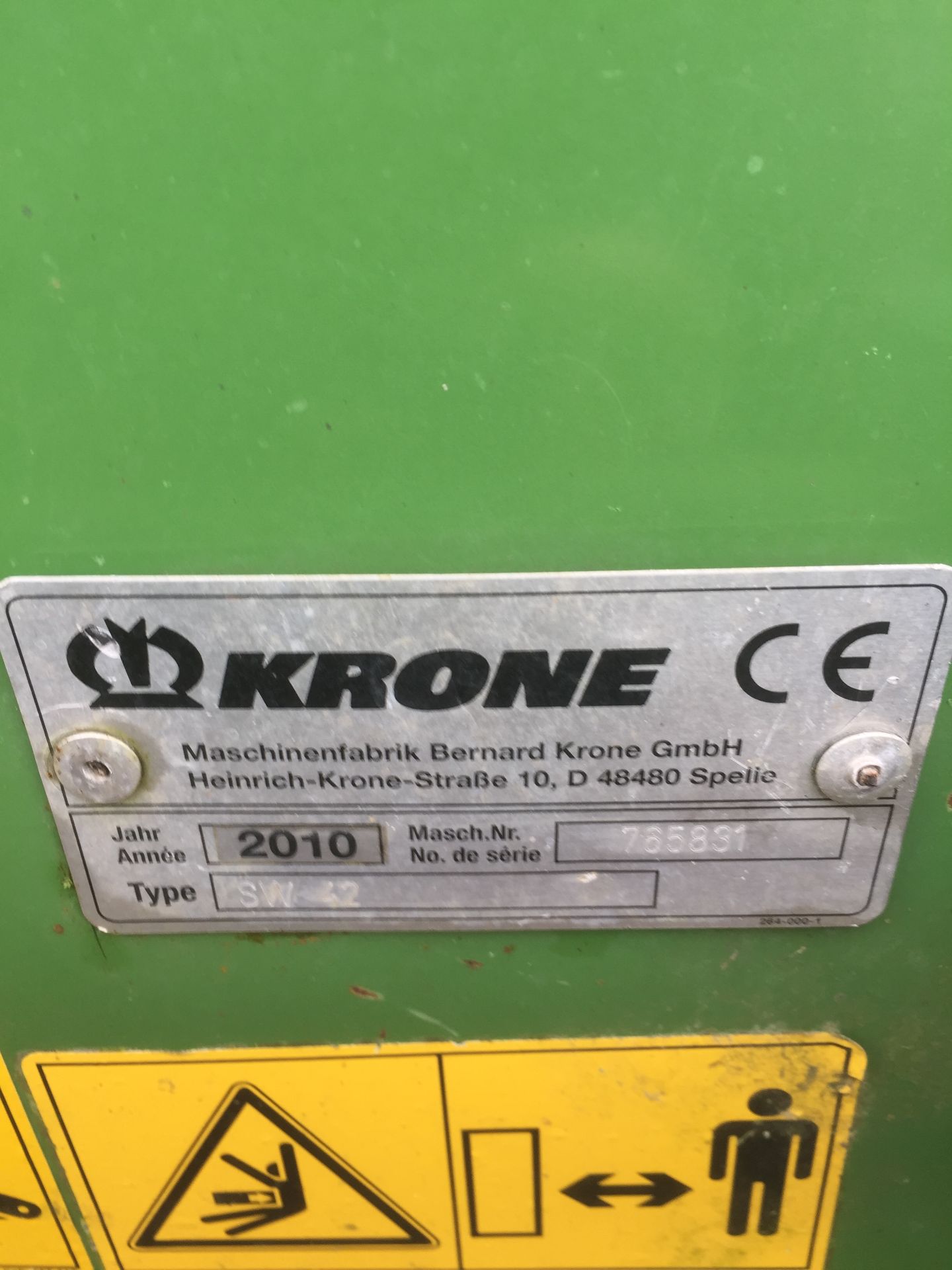 Krone Swadro 42/13 4 rotor hay rake, Serial No. 765831 (2010) - Image 3 of 3