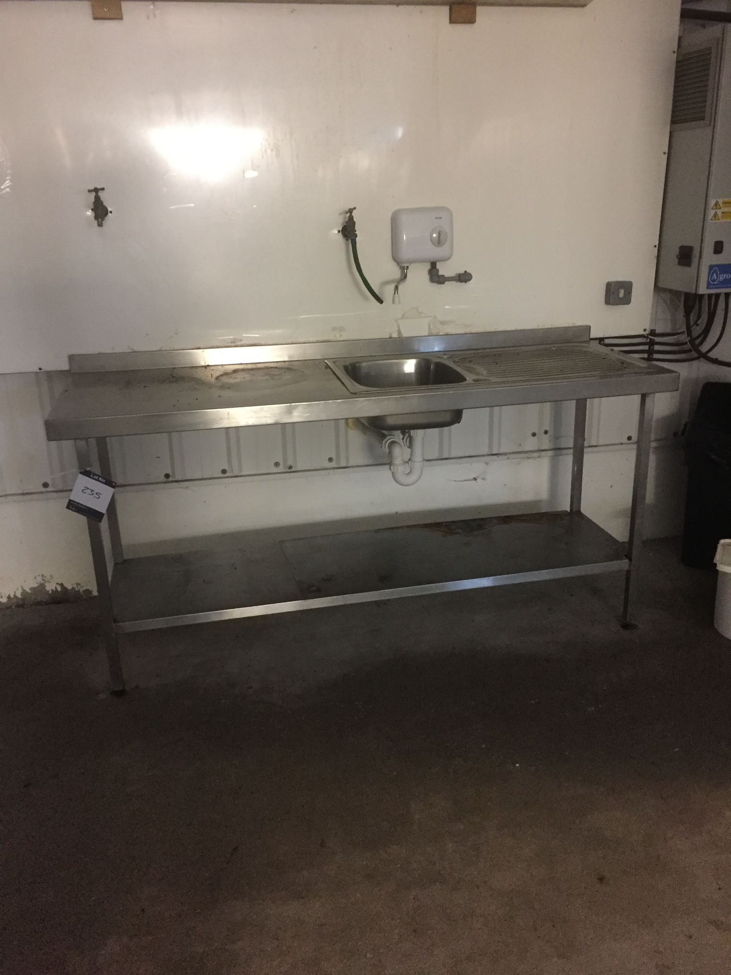 Stainless steel 1800mm sink/drainer with undershelf