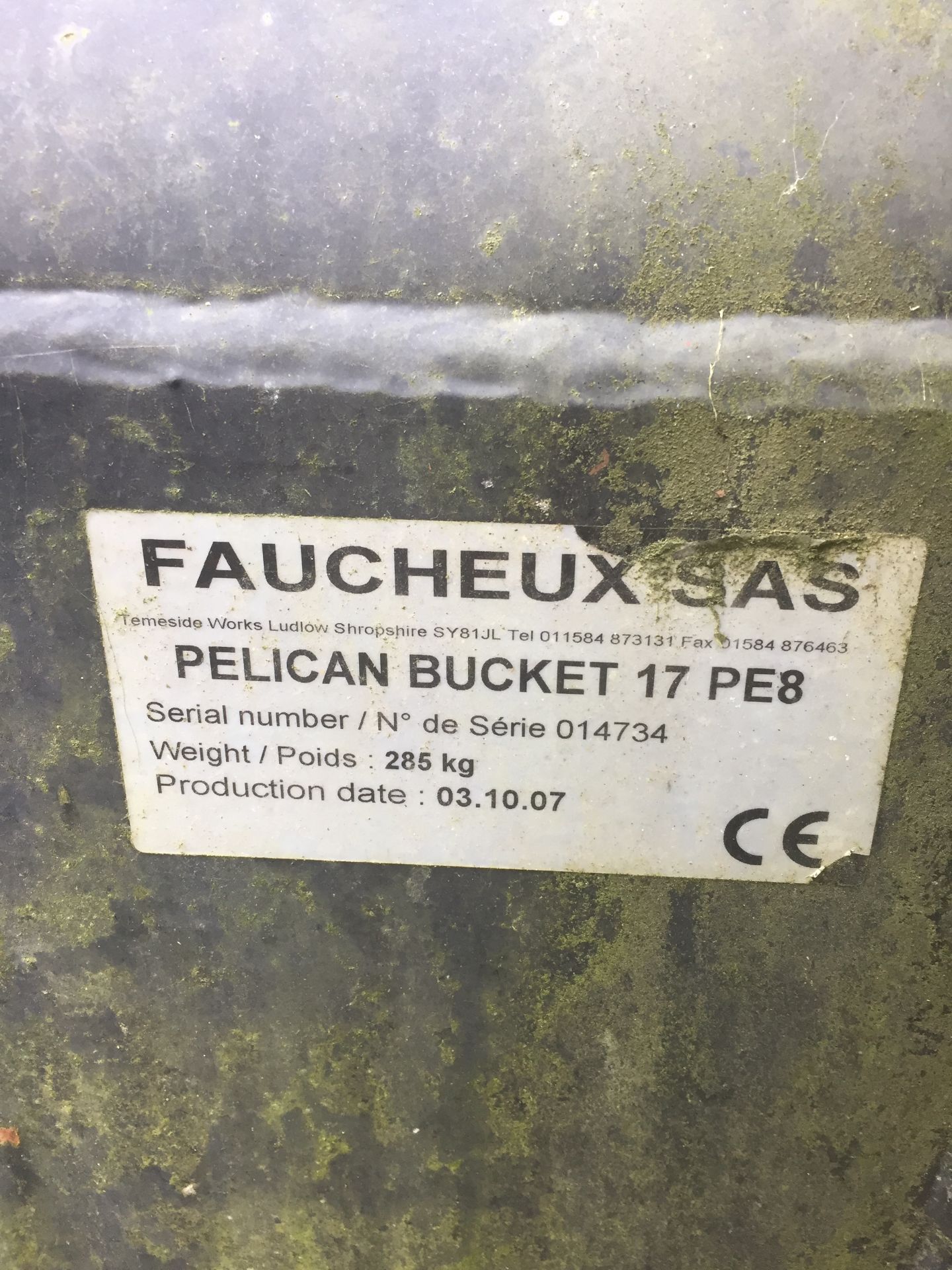 Faucheux Pelican Bucket 17 PE 8 hydraulic grab, Serial No. 014734 (2007), 285kg - Image 2 of 2