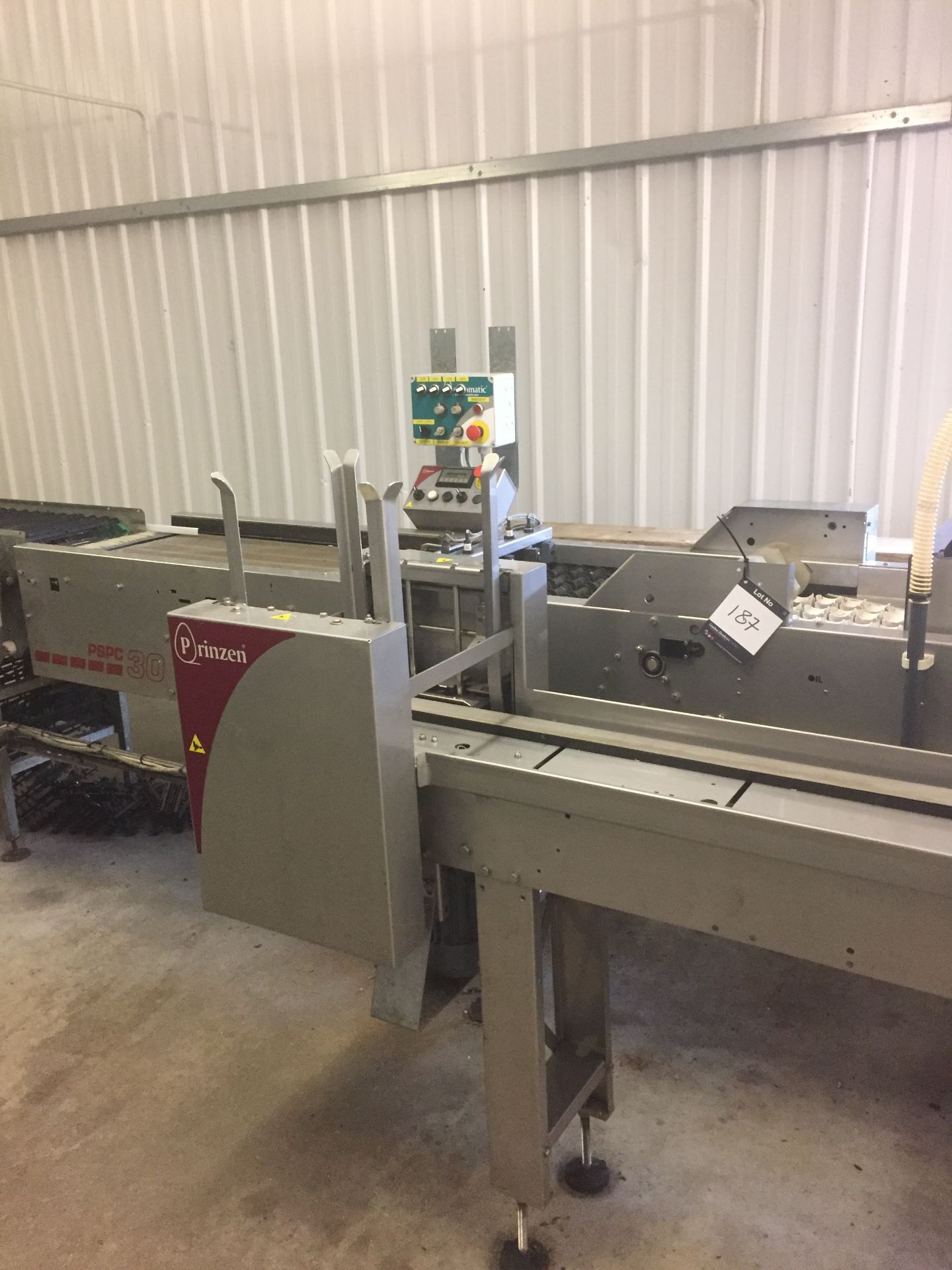 Prizen PSPC 30 5 lane automatic 30 cell egg packing machine with Hedipack in-line printer complete