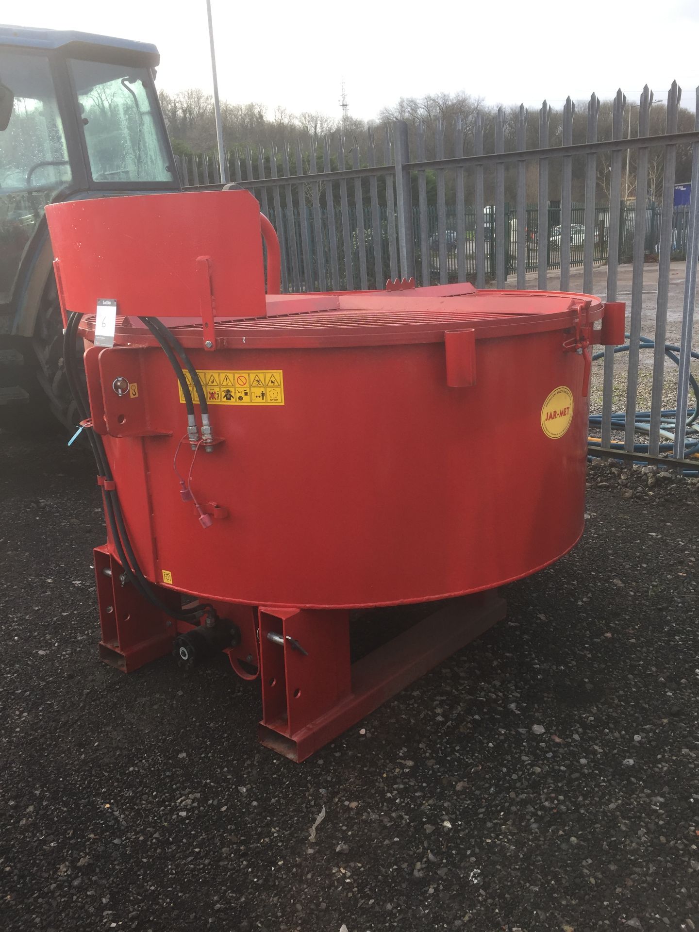 Jarmet 1200 ltr pan mixer with hydraulic drive and twin shutes (unused), Serial No. H006