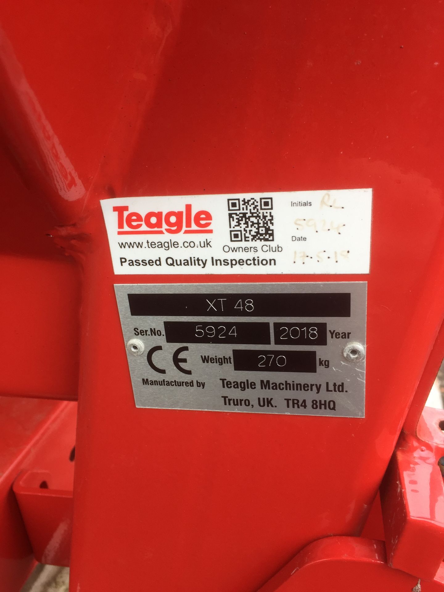 Teagle XT 48 twin disc fertilizer spinner with cover (unused), Serial No. 5924 (2018) - Image 3 of 3