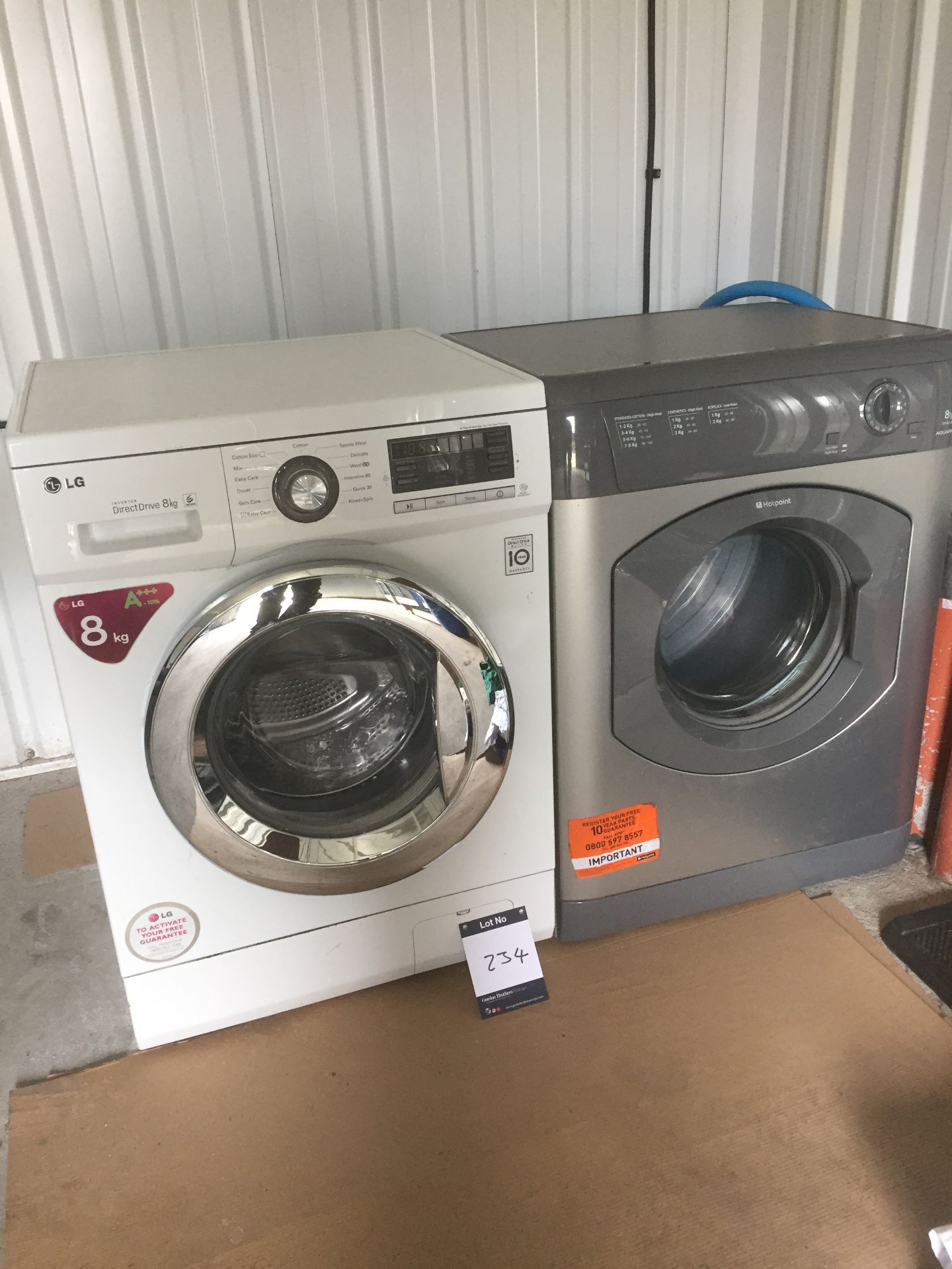 LG F1296 TDA automatic washing machine and Hotpoint TVHM 80 Aquarius tumble dryer