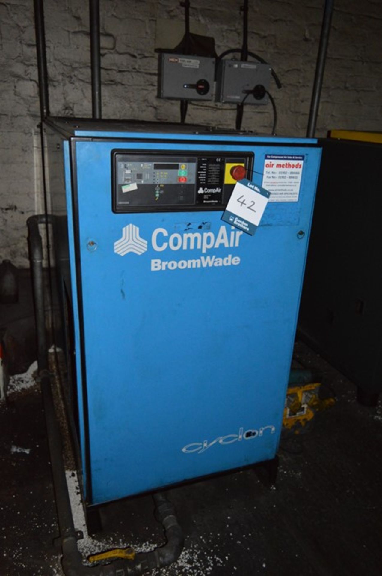CompAir Broomwade, Model: Cyclon 222, packaged air compressor, Serial No. F165/1707 (1998) Capacity: