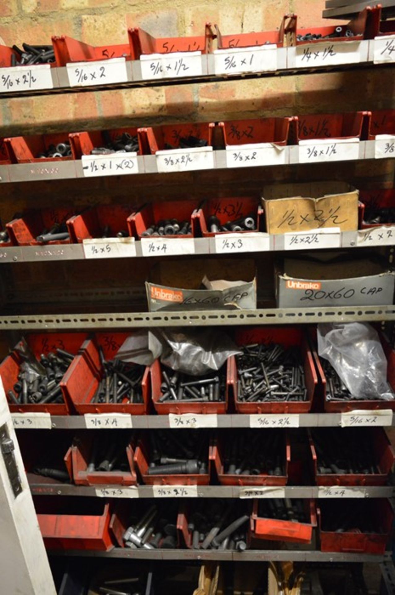 Contents of store room to include: Various metric and imperial bolts; dowel pins; grinding wheels; - Image 6 of 6