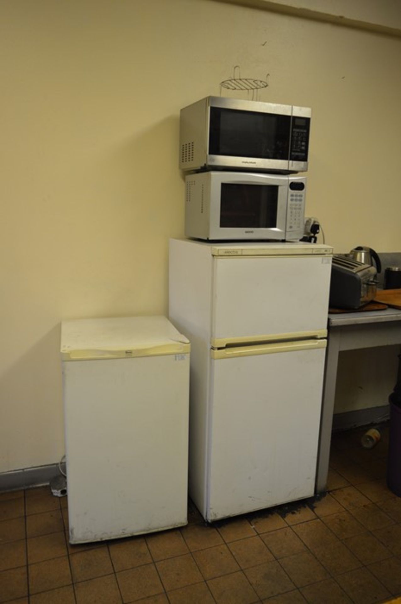 Contents of canteen to include: Electra fridge/freezer, Swan refrigerator, toaster, kettle, Morphy - Image 2 of 3