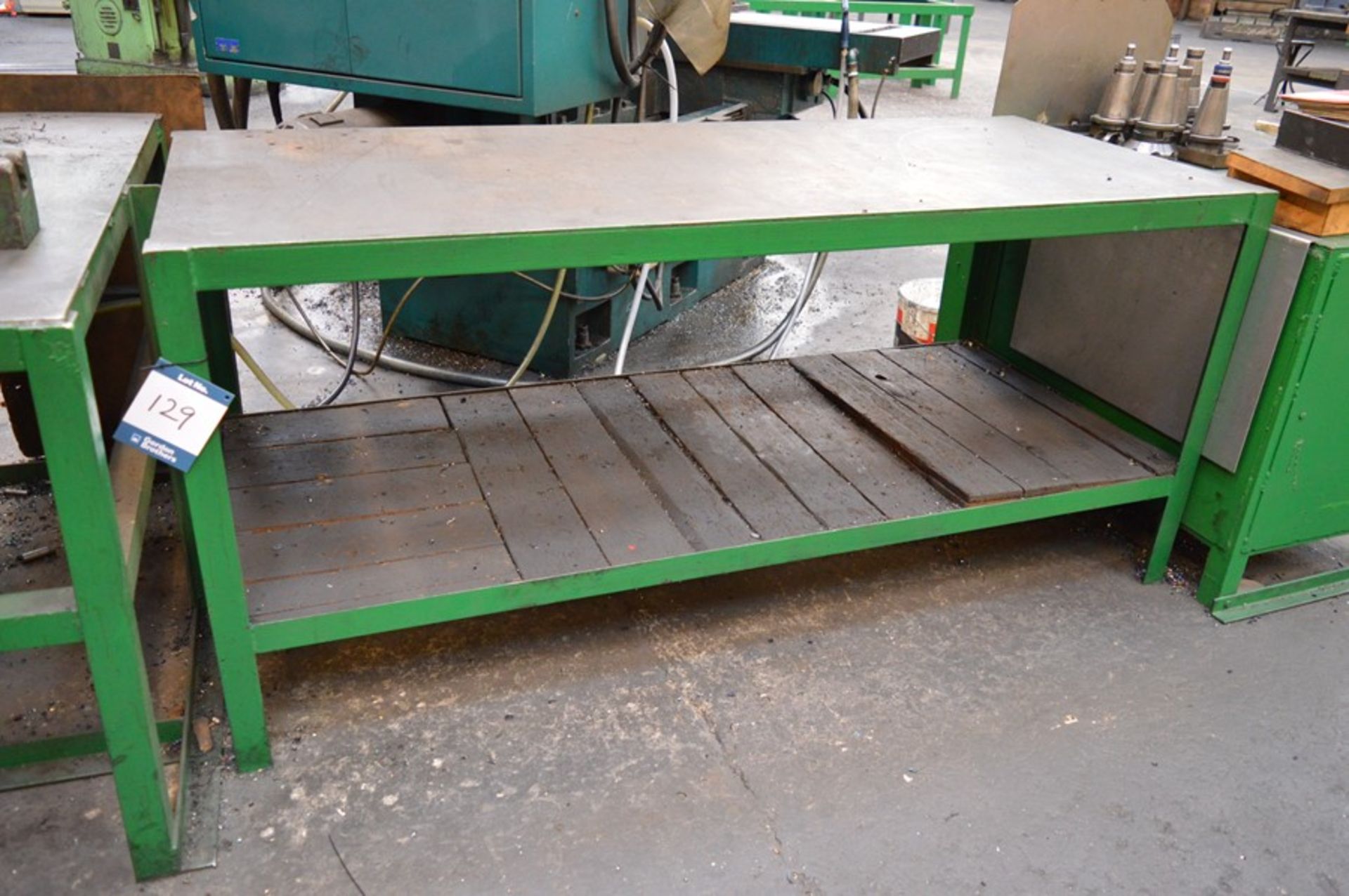 Steel workbench with under storage, 1.84m x 0.76m x 0.84m (H)