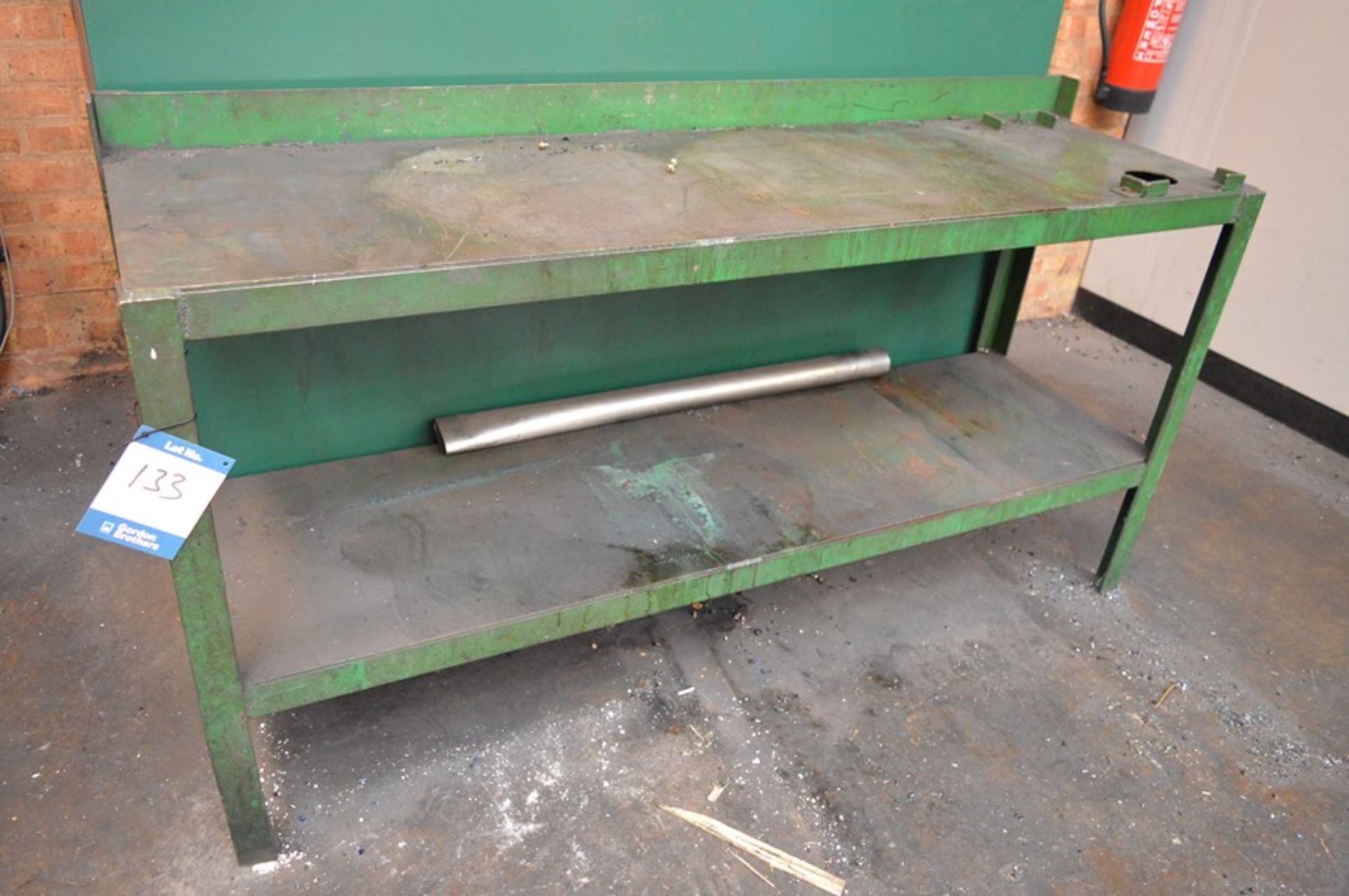 Steel storage bench, 1.64m x 0.48m x 0.83m(H)
