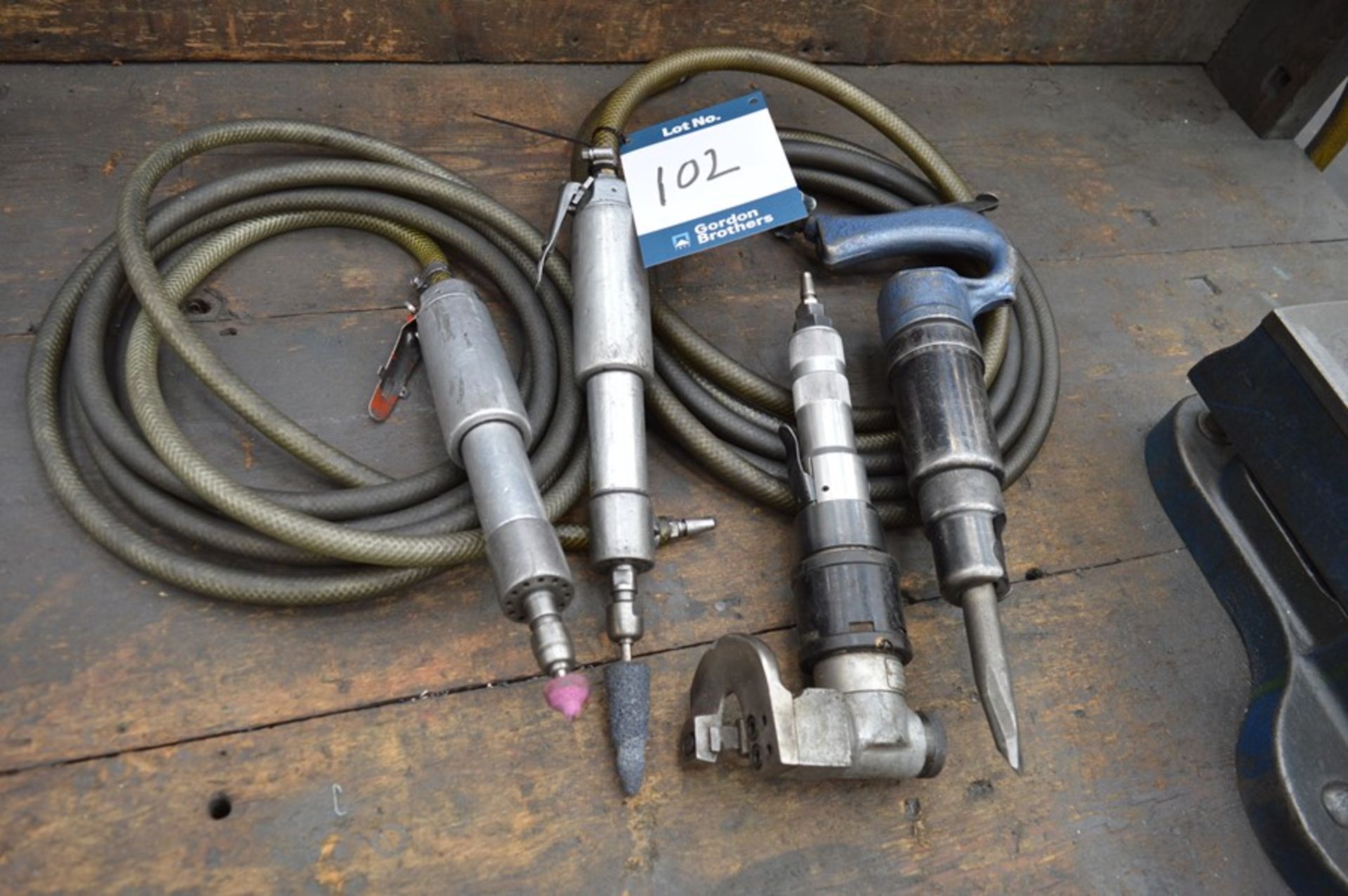 2 x Pneumatic grinders; 1 x Desoutter nibbler and 1 x Kango drill, as lotted